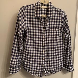 JCrew Navy gingham button down